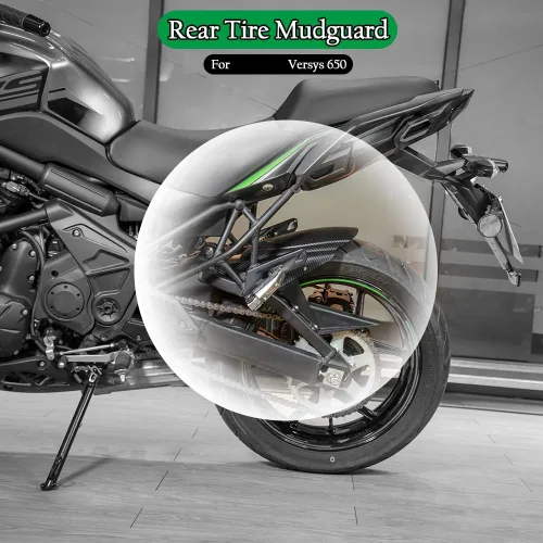Vista 4 de Guardabarros trasero para motocicleta, protector contra salpicaduras, cubierta de rueda compatible con K-awasaki Versys 650 KLE650 Versys650 KLE 650