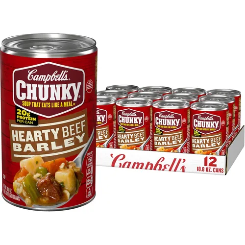Vista 13 de Sopa Chunky de Campbell’s, sopa abundante de ternera y cebada, lata de 18.8 Oz