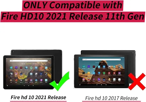 Vista 2 de Funda para tablet Kindle Fire HD 10 y 10 Plus de 11ª generación 2021, ligera, con soporte ajustable, con función de encendido y apagado automático