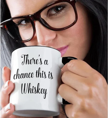 Vista 2 de 3dRose mug_235592_4 There A Chance This is Whiskey - Taza negra de dos tonos, 11 onzas