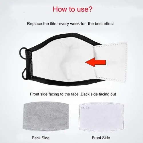 Vista 4 de 100 filtros de carbón activado PM2.5, colocados en una máscara protectora (5 capas)