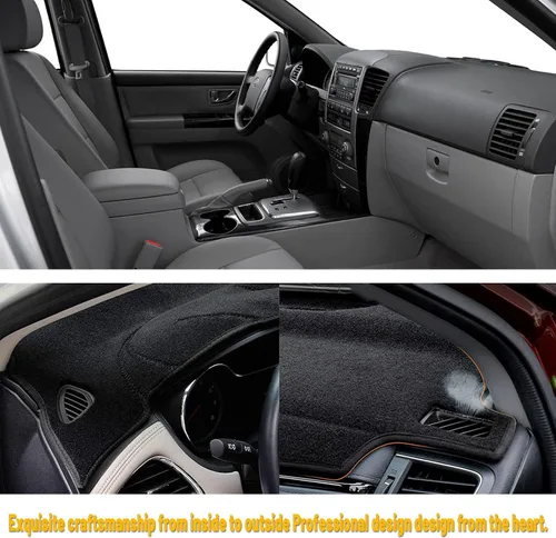 Vista 5 de Alfombrilla para tablero de instrumentos con protección solar, antideslizante, personalizada, compatible con Kia Sorento 2004-2009 (2004-2009)