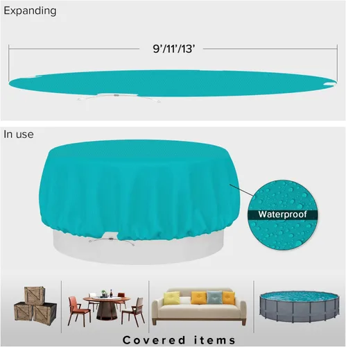 Vista 40 de Fundas para muebles de patio, impermeables, resistentes a los rayos UV, resistentes a los rayos UV, para exteriores, mesa redonda y rectangular
