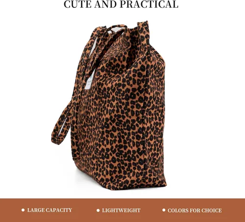 Vista 3 de Linda bolsa de pana para mujer, bolsas de hombro de lona para viajes y compras