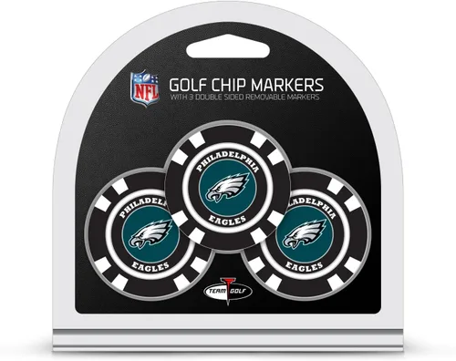 Vista 12 de Team Golf Tamaño de fichas de póquer de la NFL con marcadores de esmalte de doble cara más pequeños