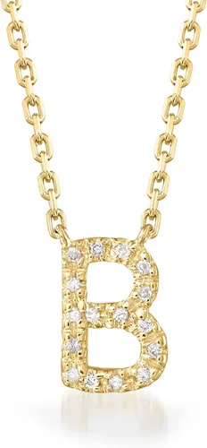 Vista 8 de Ross-Simons Collar con inicial acentuada de diamante en oro de 18 quilates sobre plata de ley