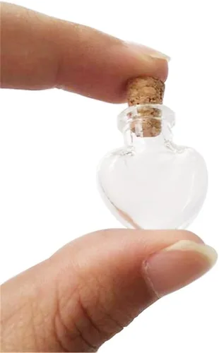 Vista 7 de Mini lindas botellas de vidrio colgantes con forma de estrella, pequeñas botellas colgantes con corcho, tarros de bricolaje, frascos de regalo, 10