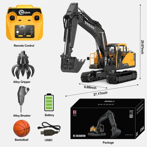 Vista 6 de DOUBLE E Excavadora Volvo RC 1:16 – Grado de hobby para adultos