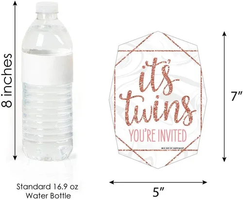 Vista 5 de Big Dot of Happiness It's Twin Girls - Tarjetas de invitación para baby shower con sobres, juego de 12 tarjetas de invitación para baby shower