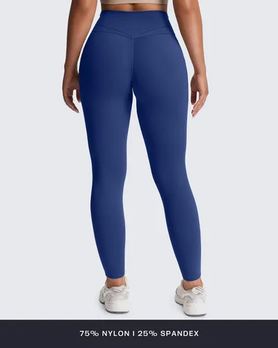 Vista 64 de Aoxjox Trinity - Pantalones de yoga de cintura alta con bolsillos para mujer, control de abdomen, cintura cruzada, leggings de entrenamiento suaves