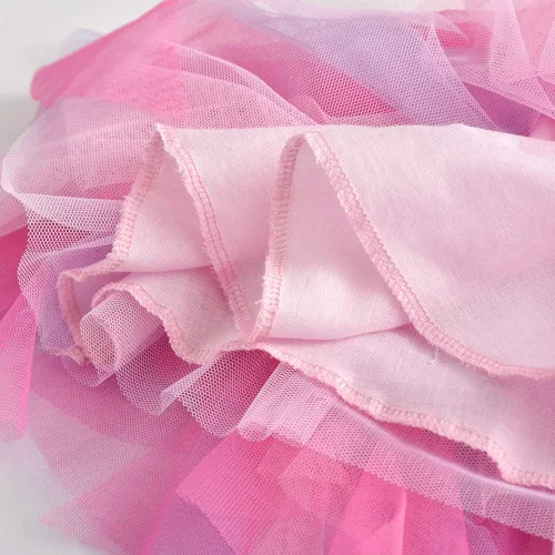 Vista 3 de DXTON Falda de tul con flores arcoíris para niñas, tutú para niñas