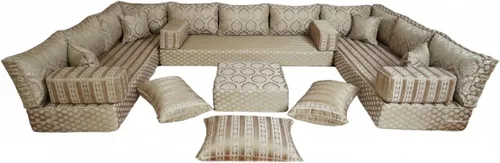 Vista 15 de arabicsofa Sofá de Asiento de Piso Tradicional Árabe – Cojines de Piso de Estilo Marroquí Hechos a Mano para Habitación de Huéspedes