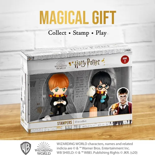 Vista 3 de P.M.I. Harry Potter - Figuras de 3.1 in con estampadores, colección premium, paquete de 2 cajas con ventana (S2)