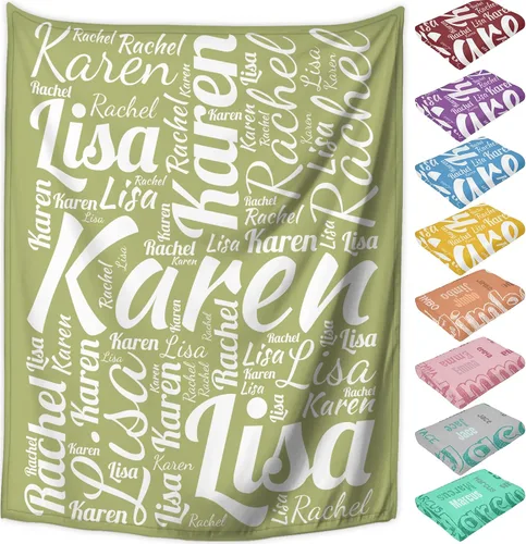 Vista 18 de Manta personalizada con nombre, mantas de franela personalizadas para bebés, niños y adultos con nombre, regalo de Navidad, cumpleaños, día de San