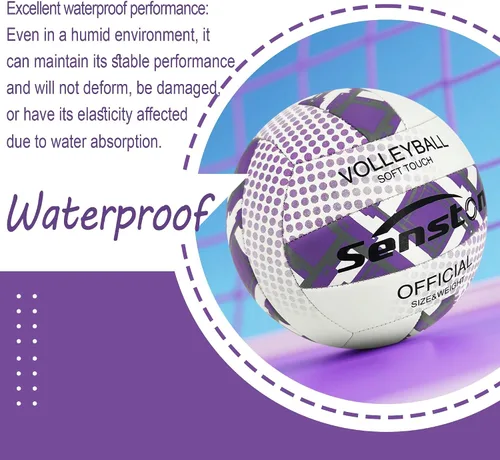Vista 4 de Senston Voleibol Oficial Tamaño 5 – Balón de voleibol suave impermeable para interiores y exteriores, para niños, jóvenes y adultos, juego de playa