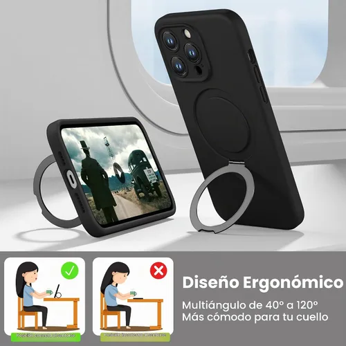 Vista 4 de CellEver Funda magnética fuerte para iPhone 14 Pro Max [para carga MagSafe] [protección de cámara] protección de alta resistencia, funda de silicona