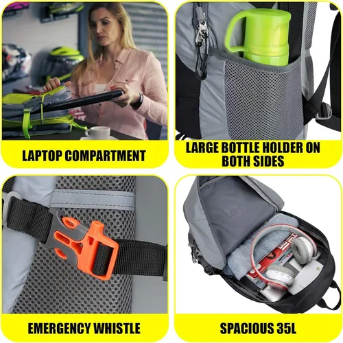 Vista 3 de Mochila reflectante RIDERBA Mochilas que te mantienen seguro día y noche Alta visibilidad viajeros motocicleta