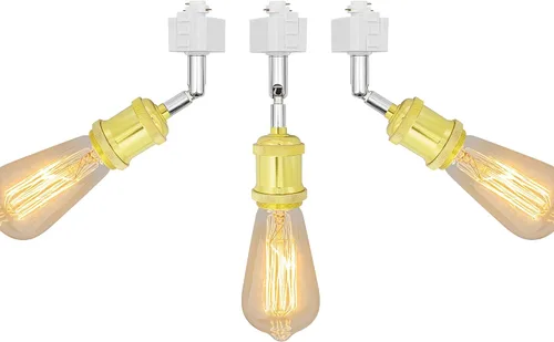 Vista 13 de Paquete de 1 unidad de diseño retro E26/E27 con base de título ajustable, ángulo de título rotado, sistema H, mini iluminación de cabeza de pista