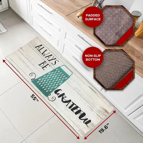 Vista 4 de J&V TEXTILES Alfombra de Cocina Acolchada Anti Fatiga Alfombra de Piso, 19.6"x55", Alfombras y Tapetes de Cocina Gruesos Antideslizantes