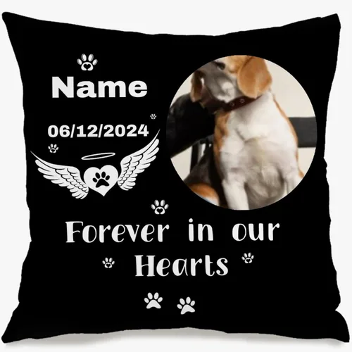 Vista 6 de One Photo Remembrance Pillow Case with Personalized Text Creating a comforting Home décor Piece That Also Brings Emotional Gift Significance