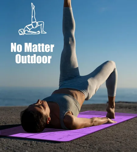 Vista 4 de Tapete de yoga plegable y grueso con posturas de asanas, regalo de Navidad para esposas y niñas, antideslizante de 0.315 pulgadas de grosor