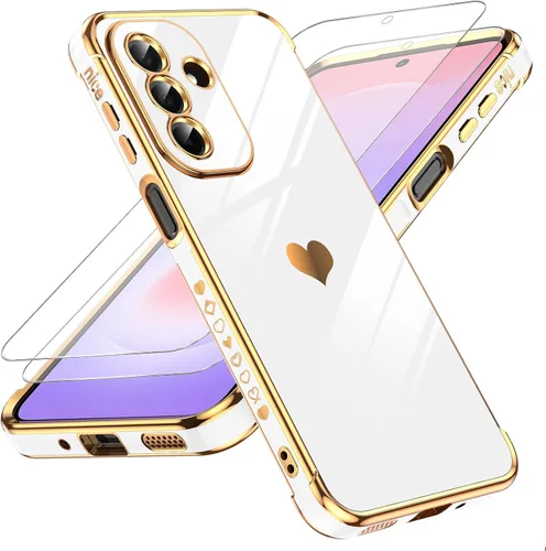Vista 134 de LeYi Funda para Motorola-G 2025: Love Heart Plating Luxury, Negro