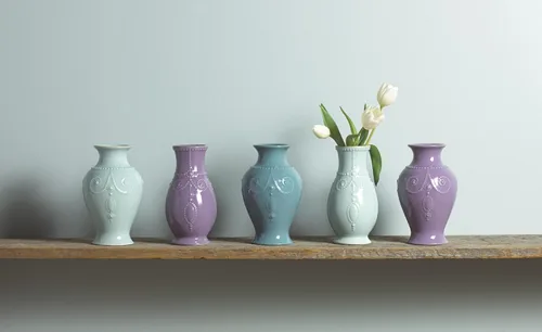 Vista 5 de Lenox Florero estriado French Perle de 8 pulgadas (Bluebell)