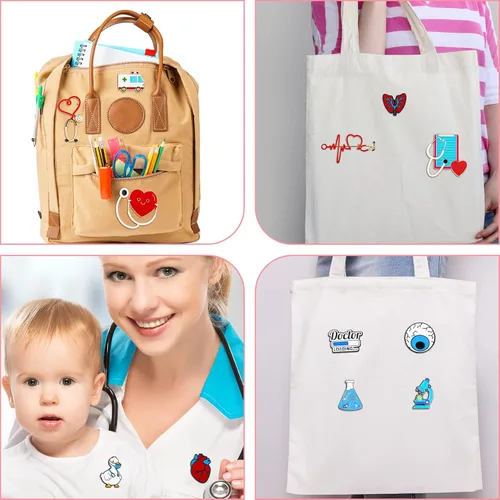 Vista 6 de 16 alfileres médicos para enfermera, estudiante, para enfermera, temporada, alfileres esmaltados para joyería, ropa, mochilas, chaquetas, accesorios