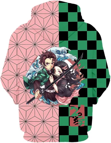 Vista 2 de WCZARE AdultYouth Hoodie 3d Anime Unisex Fashion Hoodie NezukoTanjiro Sweatshirt