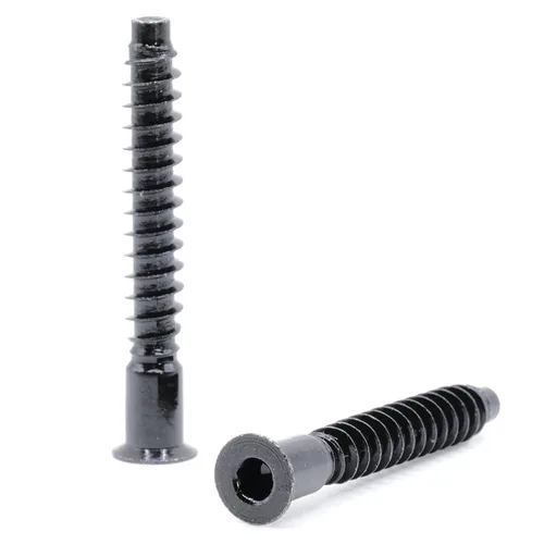 Vista 4 de ReplacementScrews Tornillos de montaje negros compatibles con IKEA Part 100219/100214 (IDANAS, HEMNES, Ivar) – Confirmat de rosca gruesa