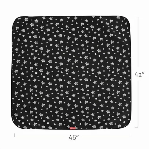 Vista 5 de Tapete portátil antideslizante para silla de bebé, 46 x 42 pulgadas, estrella negra