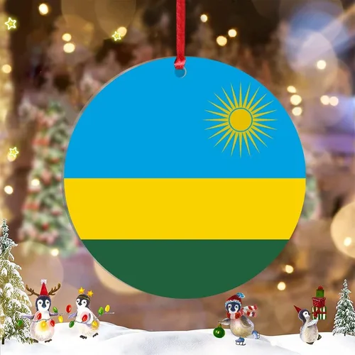 Vista 15 de Adorno de bandera de Seychelles para decoración de árbol de Navidad, recuerdo de la ciudad del país de Seychelles, adornos de Navidad personalizados