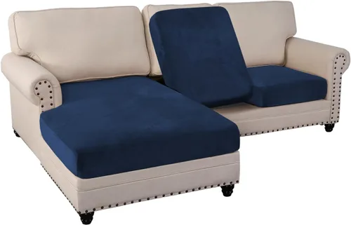 Vista 19 de PrinceDeco Fundas de cojín para sofá, funda elástica y lavable, funda de cojín ajustable de tela de terciopelo antideslizante, protector de muebles