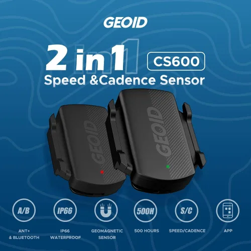 Vista 2 de GEOID Sensor de cadencia/velocidad CS600 para ciclismo, ANT+/Bluetooth Sensor inalámbrico de RPM de bicicleta compatible con computadoras