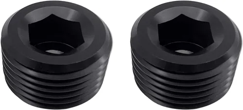 Vista 3 de Aluminio 1 "1 pulgada NPT rosca macho Allen cabeza enchufe enchufe de tubería, negro, paquete de 2