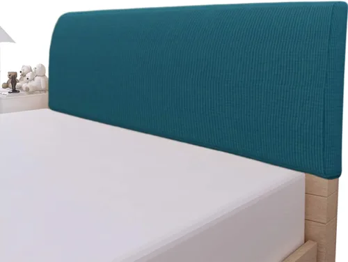 Vista 18 de Easy-Going Funda elástica para cabecera de cama, funda de cabecera de cama cuadrada pequeña, de jacquard, a prueba de polvo, para dormitorio Negro