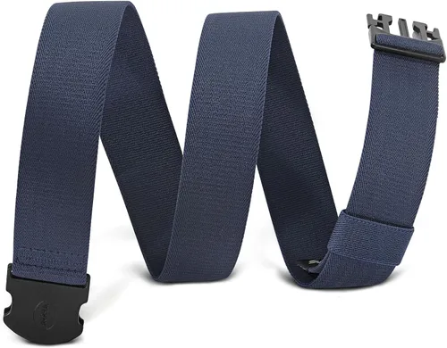 Vista 11 de WHIPPY Cinturón elástico unisex para hombre con hebilla no metálica, cinturón ajustable 1-negro