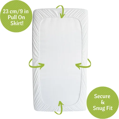 Vista 5 de Vesta Baby Protector de colchón para cuna, resistente al agua, suave jacquard, sábana bajera ajustable de rayón de bambú natural para bebés y niños