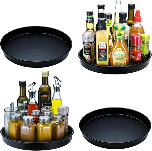 Vista 10 de Amolliar Lazy Susan - Organizador giratorio de metal para cocina, nevera, gabinete, encimera, organizador de almacenamiento de despensa, organizador