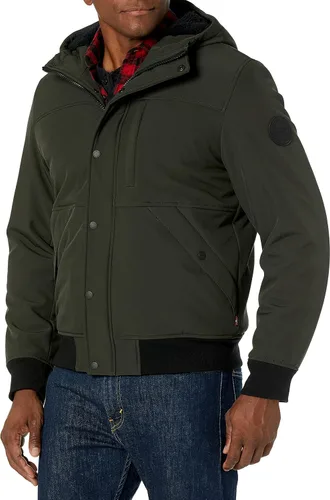 Vista 10 de Chaqueta para Hombre de Levi's, Bomber con Capucha y Forro de Sherpa Suave