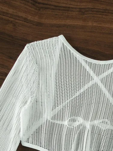 Vista 5 de MakeMeChic Traje de baño de 3 piezas para mujer con lazo en la espalda halter triangular tanga bikini conjunto con vestido de salida de baño