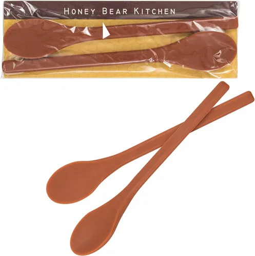 Vista 12 de Honey Bear Kitchen Cuchara agitadora de silicona (juego de 2, negro oso negro) para café y té