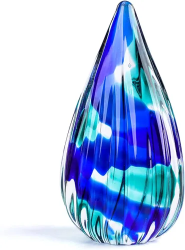 Vista 10 de Yao Yuan Escultura Decorativa de Cristal Soplado a Mano Estilo Murano Estatua y Figurilla - Regalo Maravilloso, Azul