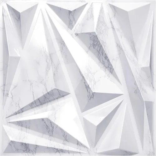 Vista 14 de STICKGOO Paneles de pared 3D, paquete de 33 paneles de pared con diseño de rayo y diamante para decoración de pared interior, paneles de pared