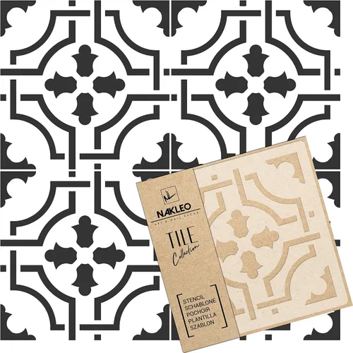 Vista 14 de NAKLEO Aldeia - Plantilla de plástico reutilizable para azulejos, 3.9 x 3.9 pulgadas, triángulo de estrella repetitivo, geométrico marroquí, bloque