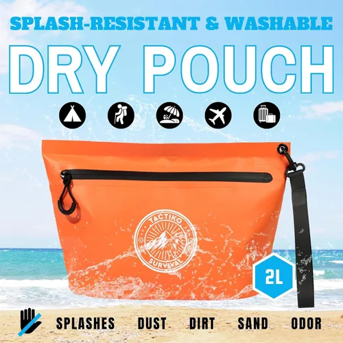 Vista 7 de Tactiko - Mochila 100% impermeable de 30 litros y bolsa de lona con cremallera de 2 litros a prueba de salpicaduras, bolsa seca enrollable