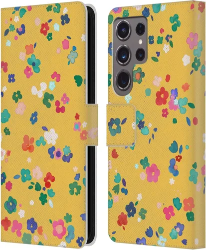 Vista 232 de Head Case Designs Officially Licensed Ninola Ditsy Flowers Yellow Nature Bold Leather Wallet Case Compatible with Samsung Galaxy A07 4G