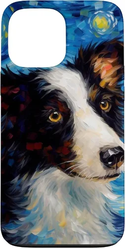 Vista 23 de iPhone 16 Border Collie Starry Night Van Gogh Border Collie Case
