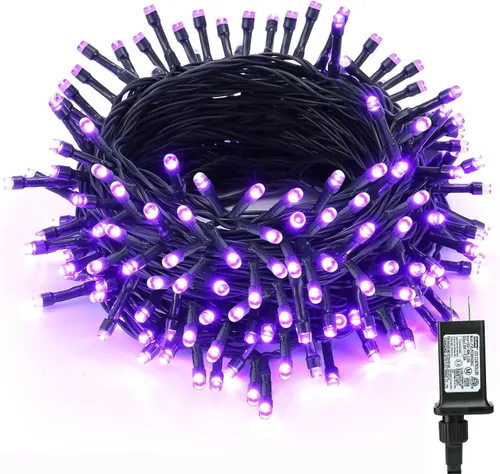 Vista 11 de BrizLabs Guirnalda de luces de Halloween, 240 luces LED naranja conectables