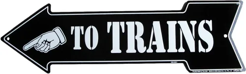 Vista 2 de A TRENES Flecha - señal de tren de metal de estaño